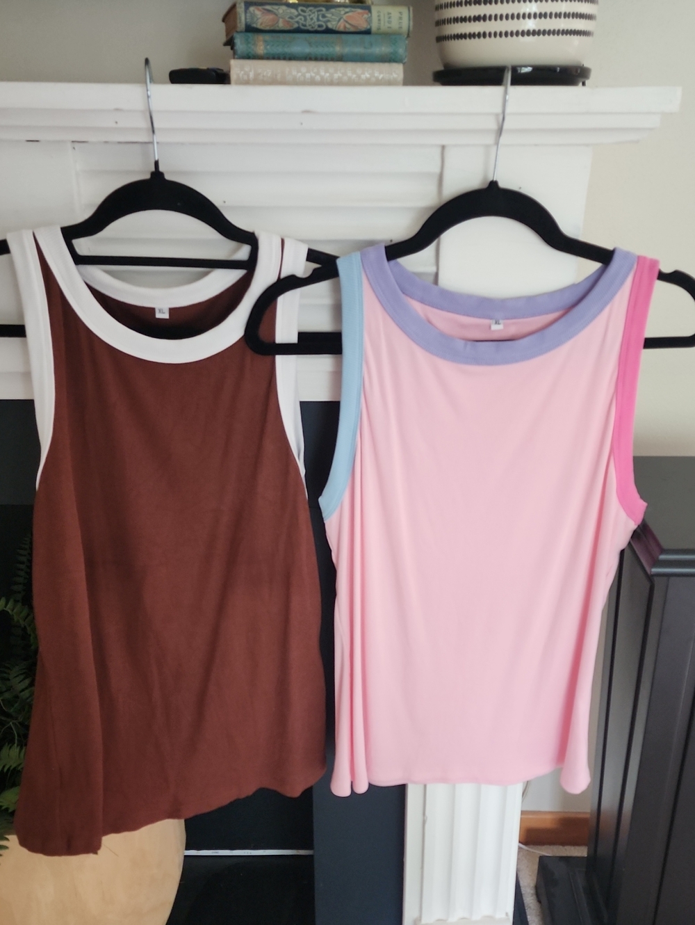 Women’s Colorblock Sleeveless Tank Top - Pink & Brown